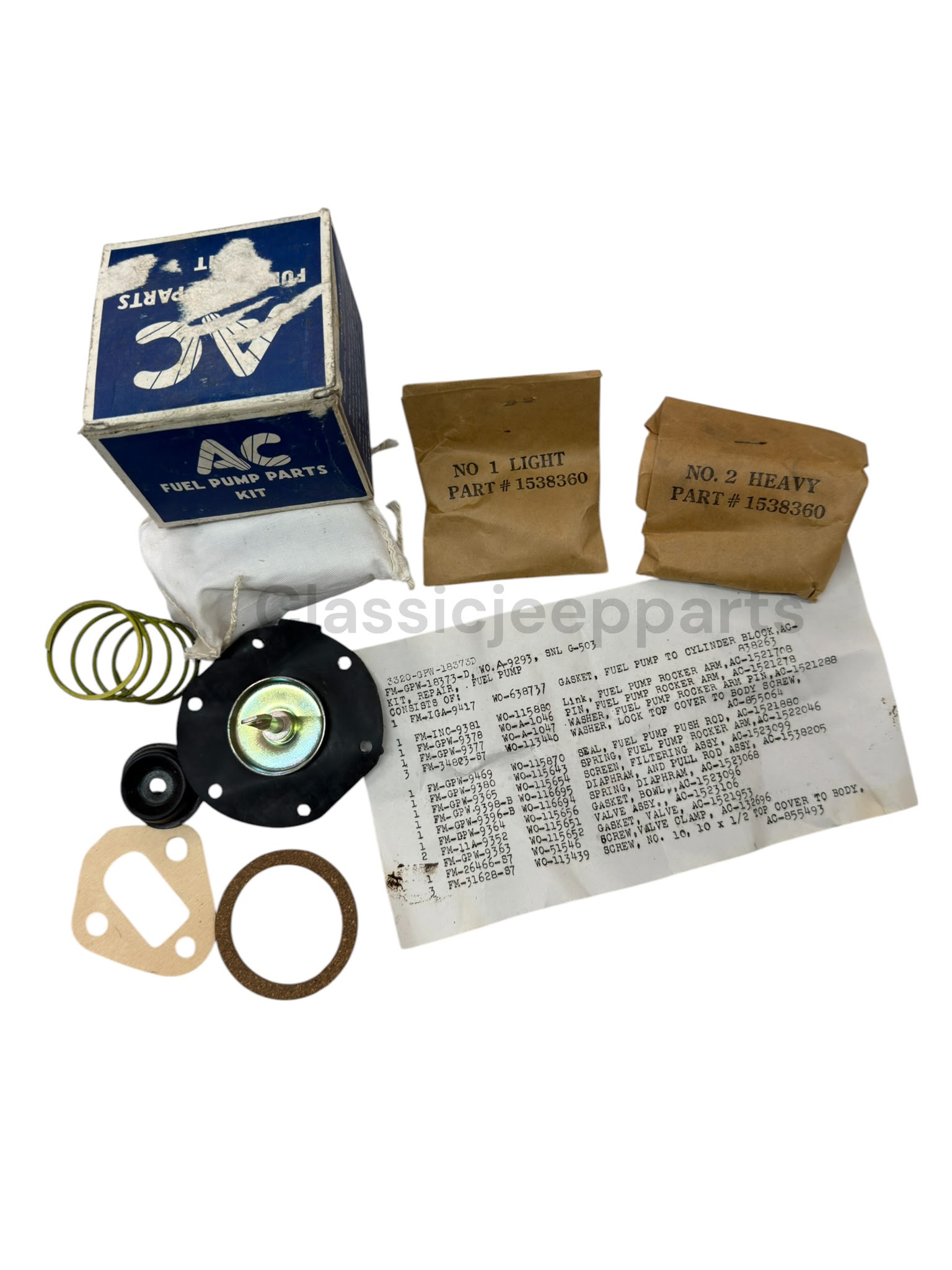 Repair kit fuel pump WILLYS MB  FORD GPW NOS