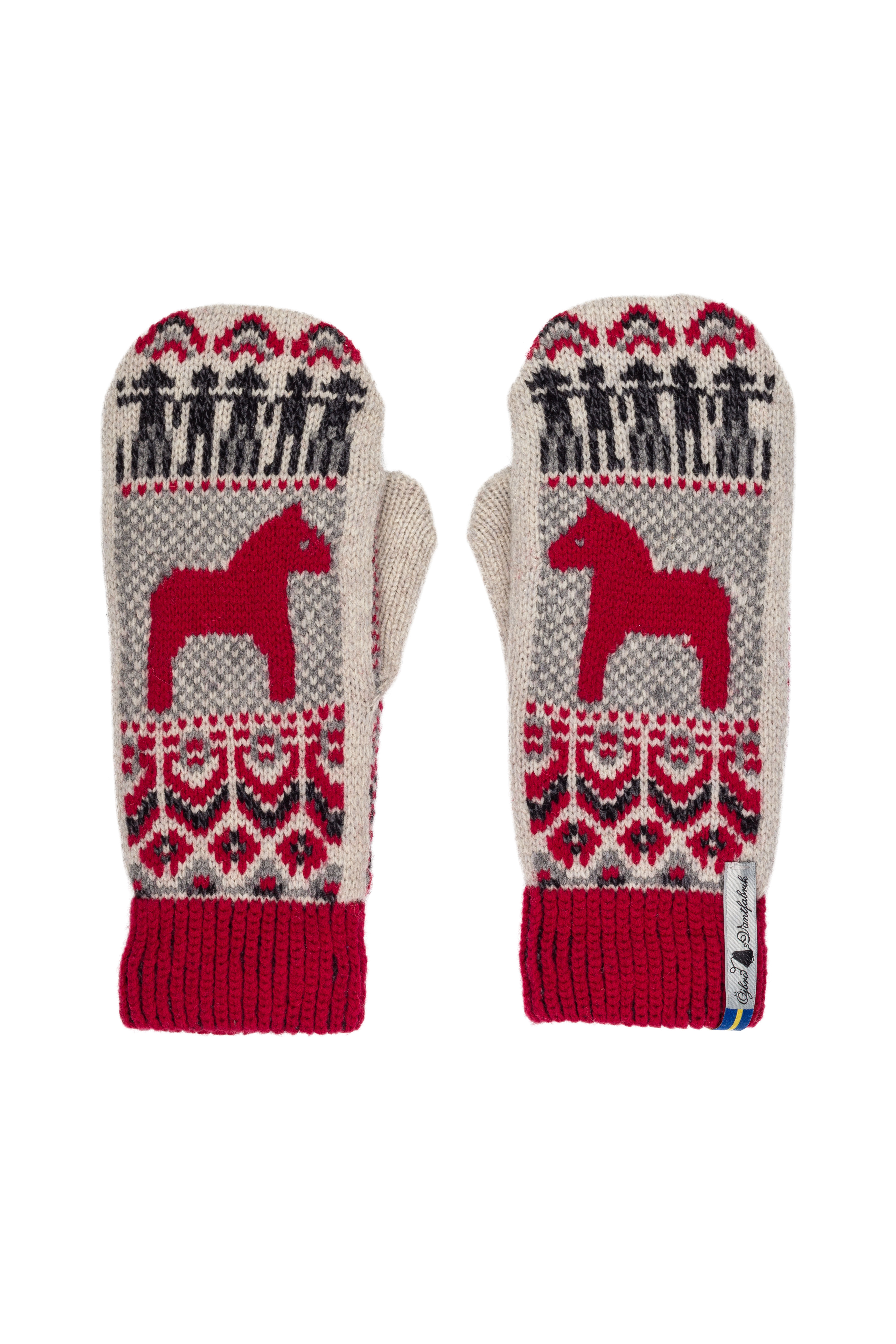 DALARNA Red Mittens, size 6