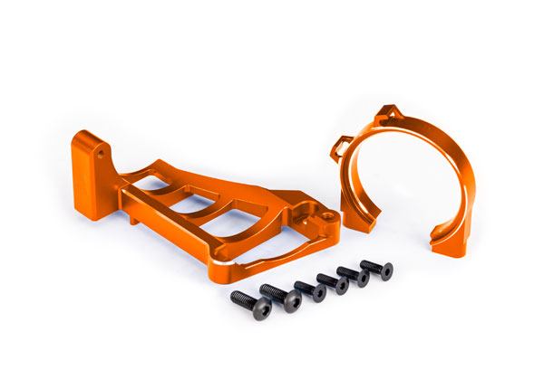 Traxxas 4210261-ORNG Motor Mounts Front &amp; Rear Set Alu Orange Maxx