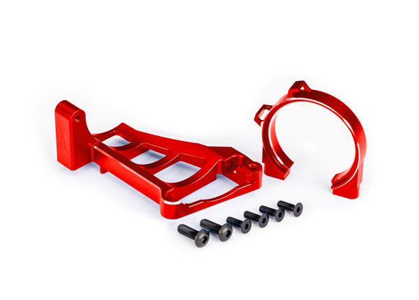 Traxxas 10261-RED Motorfäste Fram & Bak Set Alu Röd Maxx