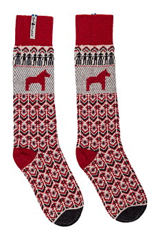 DALARNA Red Wool Socks, size 38-41