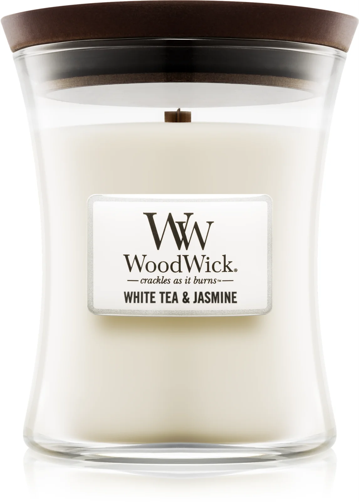 White Tea & Jasmine Scented Candle, Medium, WoodWick