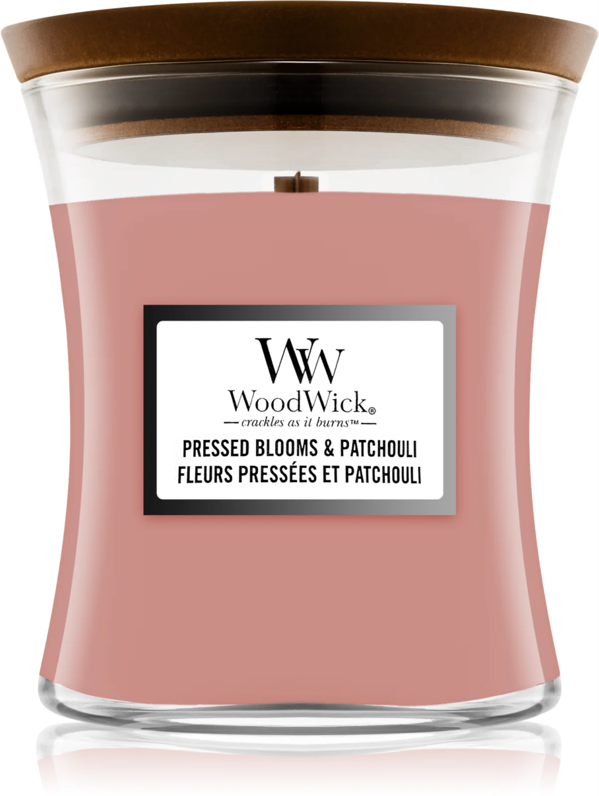 Pressed Blooms & Patchouli Doftljus, Medium, WoodWick