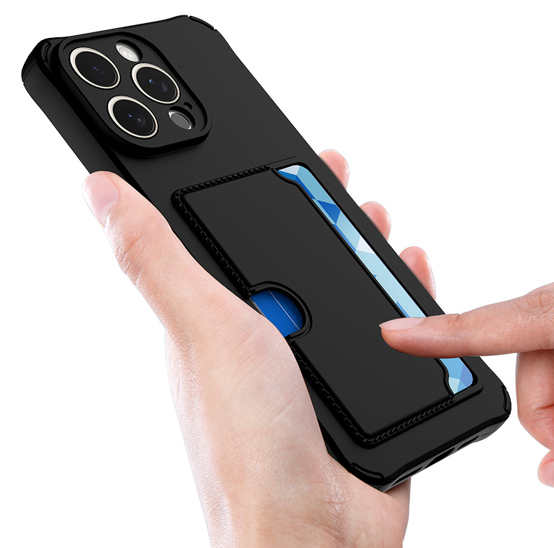 iPhone 15 Pro Case Black with Side Card Holder - 3
