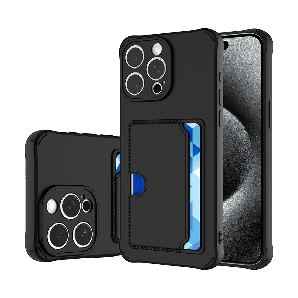 iPhone 15 Pro Case Black with Side Card Holder