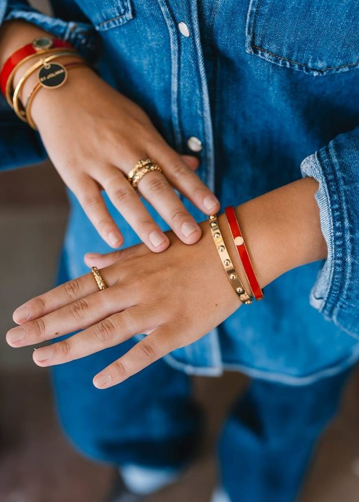 Fiona Dot Bangle Gold - By Jolima - 3