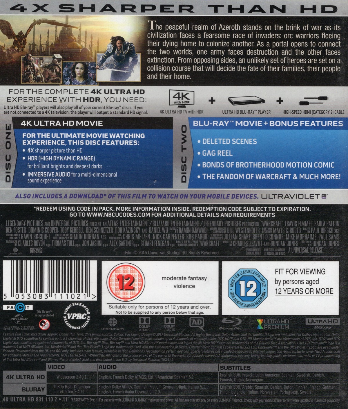 Warcraft: the Beginning (4K Ultra HD + Blu-ray) - 2