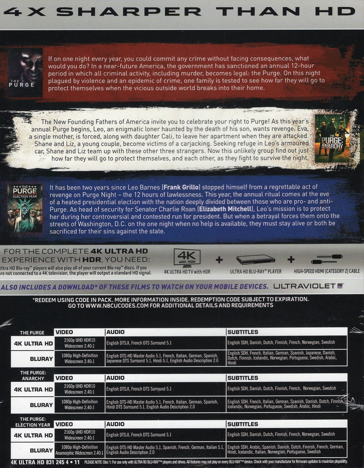 Purge 1-3 Box (4K Ultra HD + Blu-ray) - 2