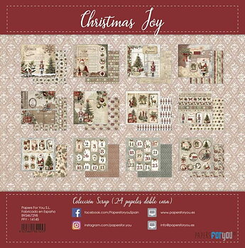 Christmas Joy 8"x8" block,  Papers For You