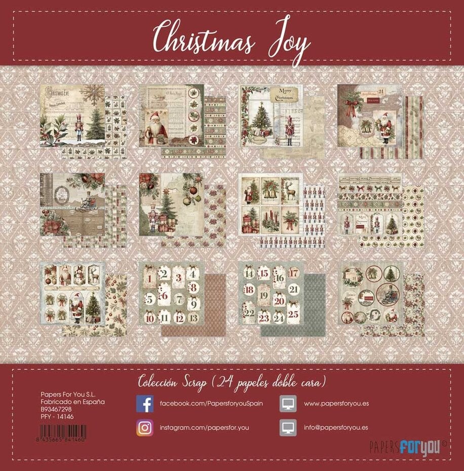 Christmas Joy 6"x6" block,  Papers For You - 2