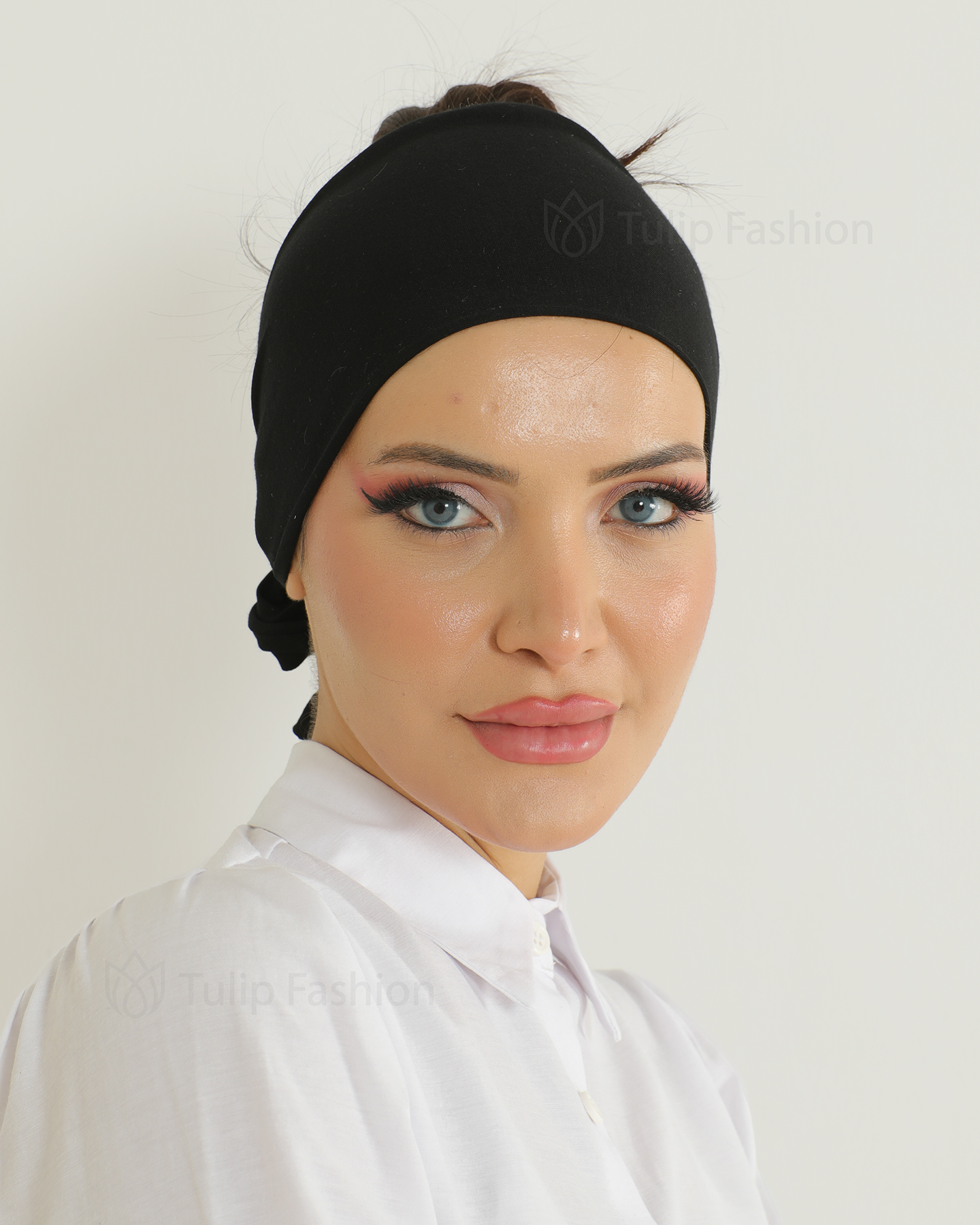 Underscarf - Jersey tie-back hairband - Black - 5