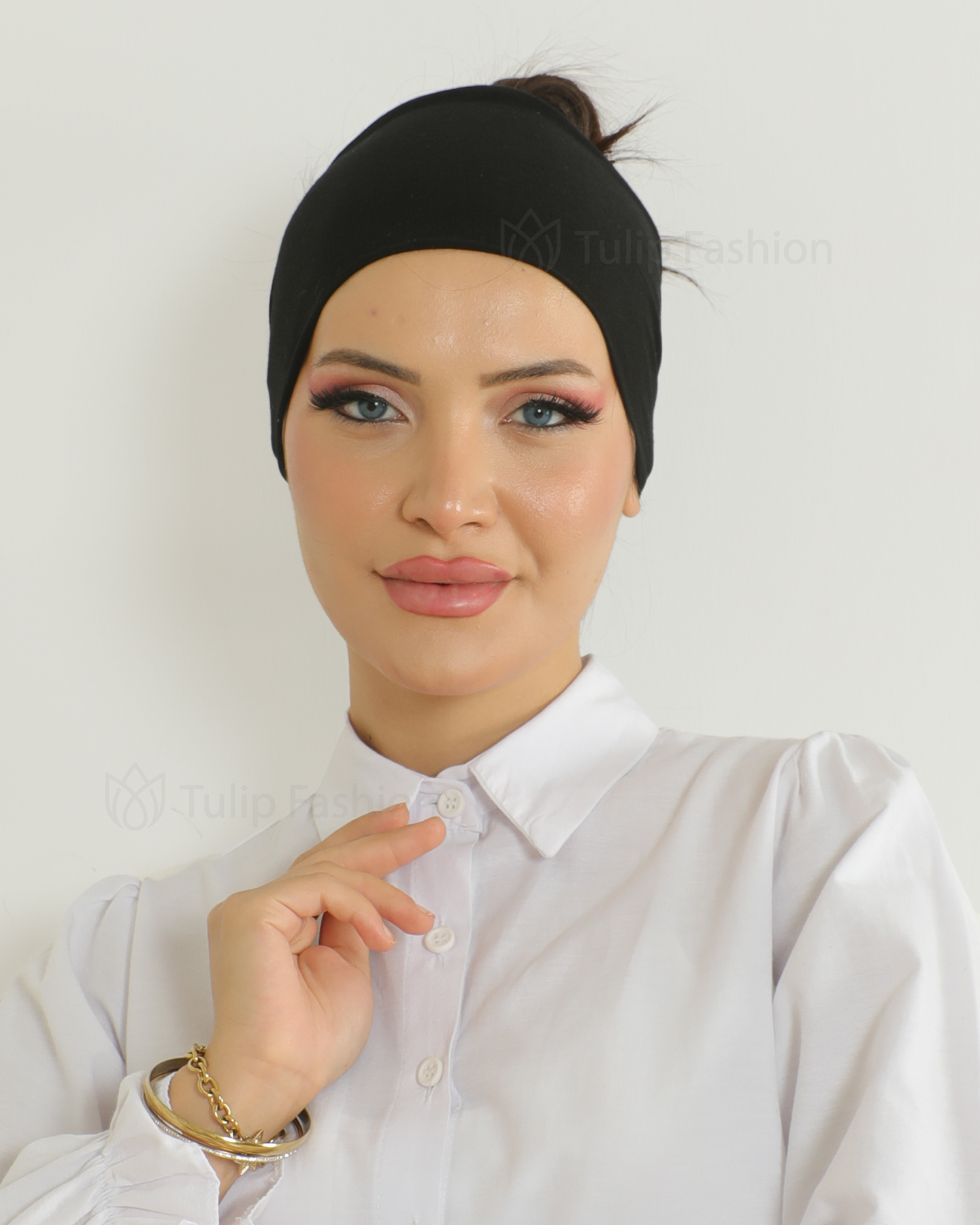 Underscarf - Jersey tie-back hairband - Black - 2