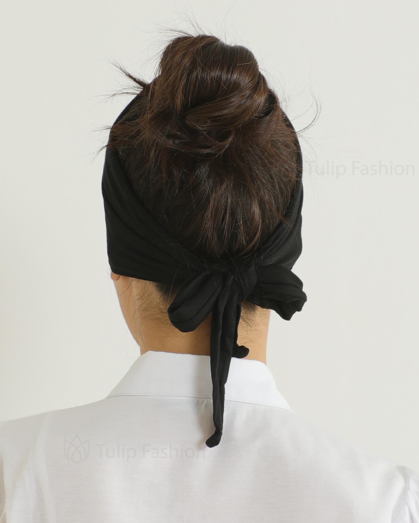 Underscarf - Jersey tie-back hairband - Black - 4