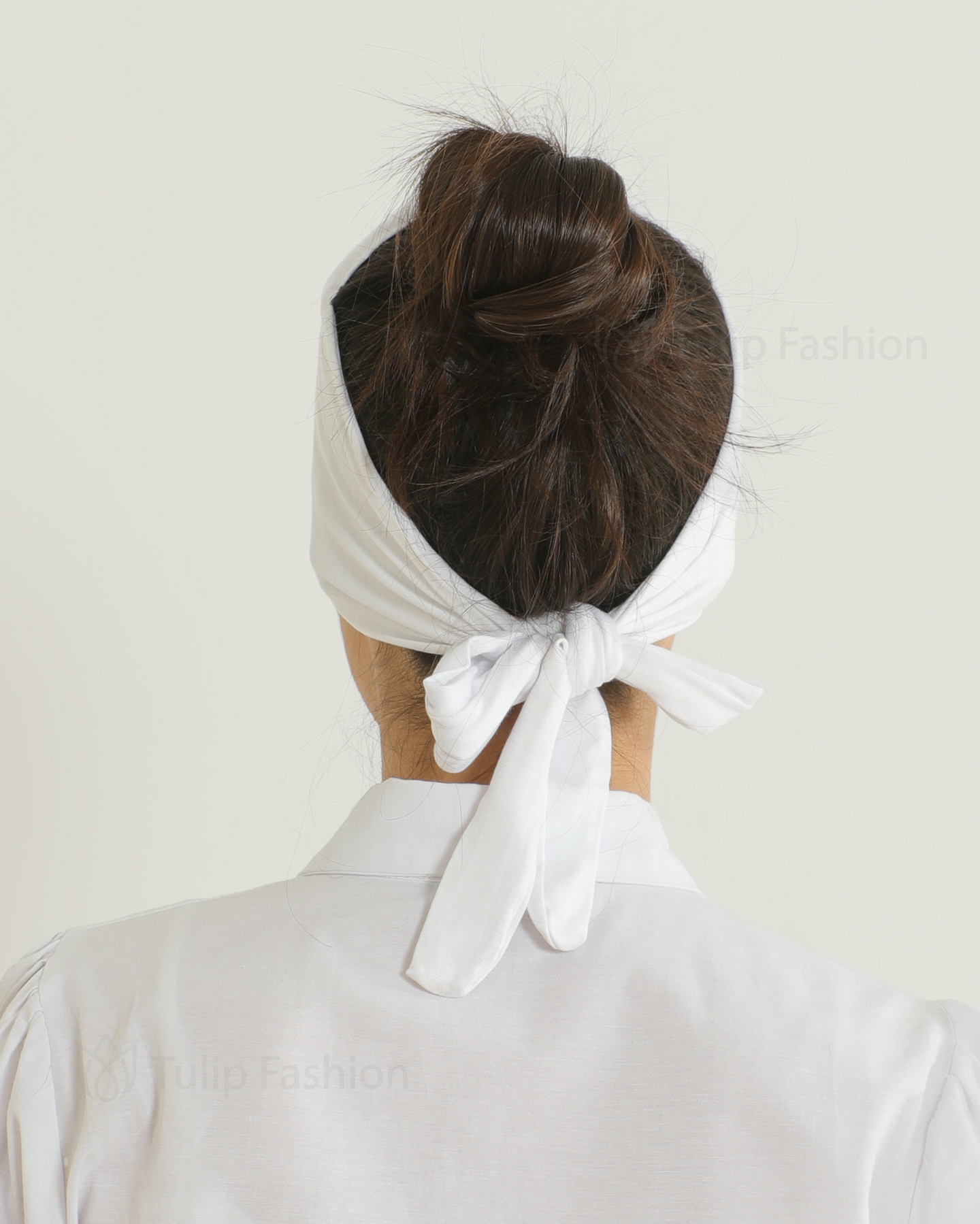 Underscarf - Jersey tie-back hairband - White - 4