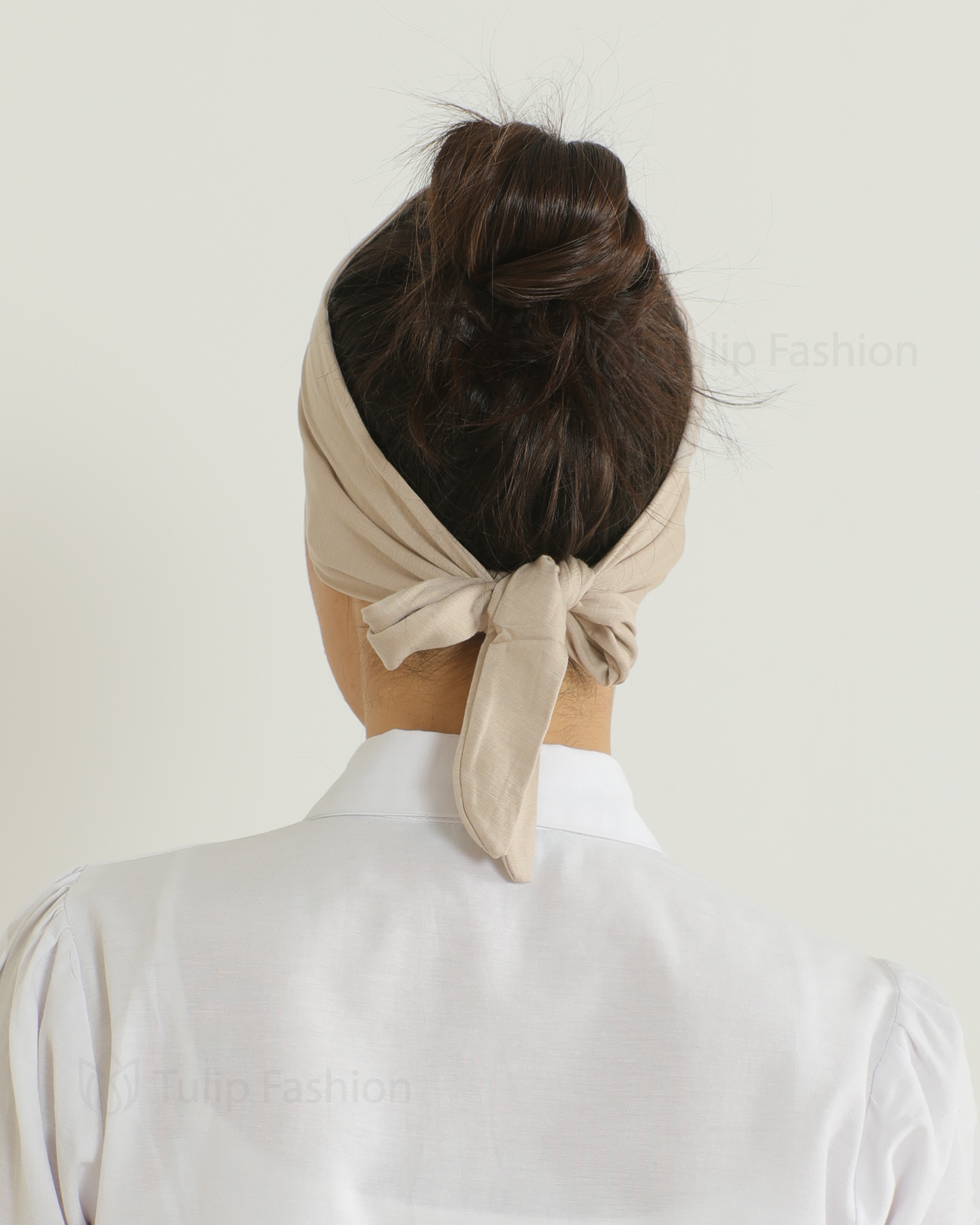 Undersjal - Jersey tie-back hårband - Beige - 3