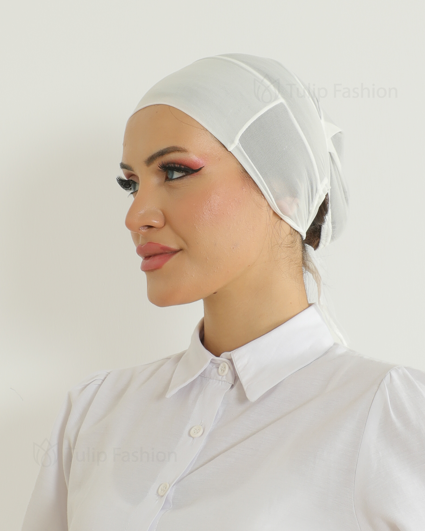 Underscarf - Mesh Breathable Tie-back - Off-White - 4
