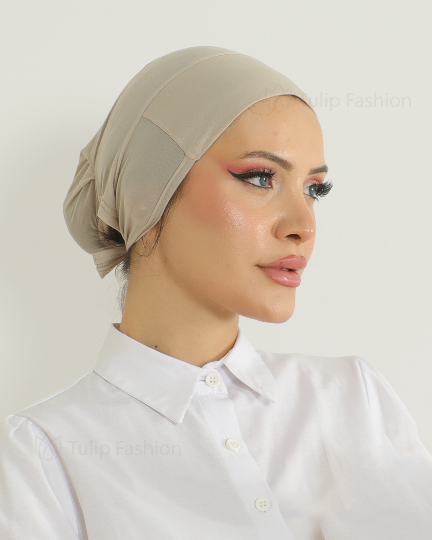 Underscarf - Mesh Breathable Tie-back - Beige - 3