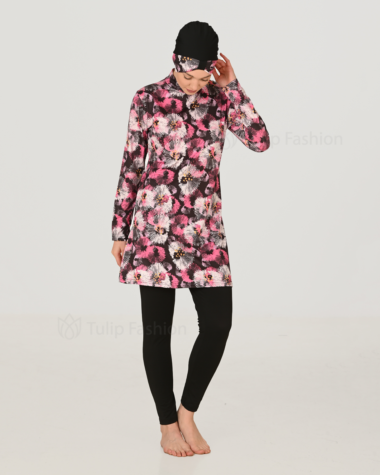 Muslim Swimsuit with hijab - Rose - 3