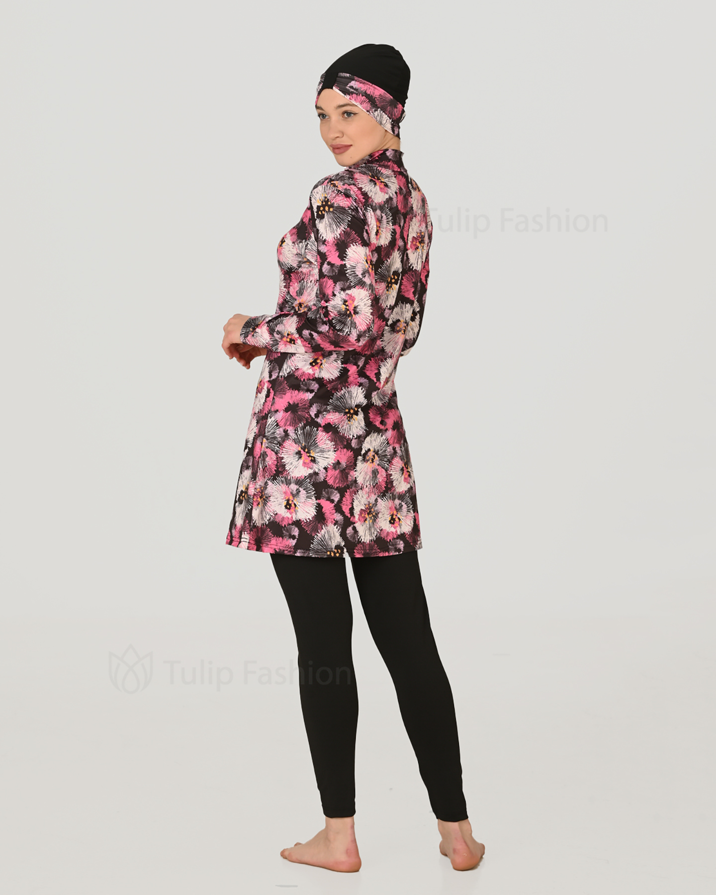 Muslim Swimsuit with hijab - Rose - 5