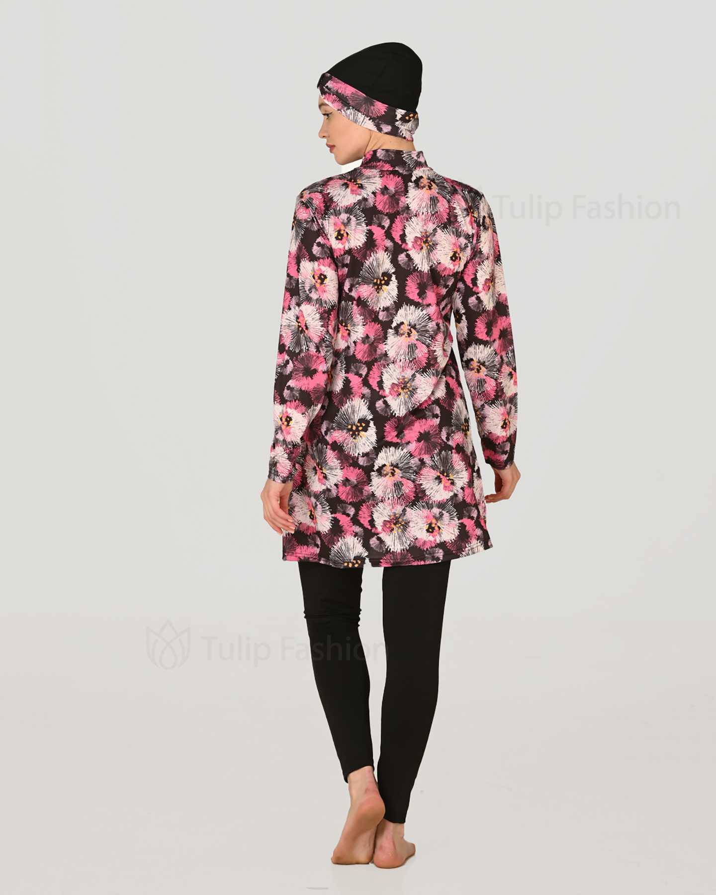Muslim Swimsuit with hijab - Rose - 4