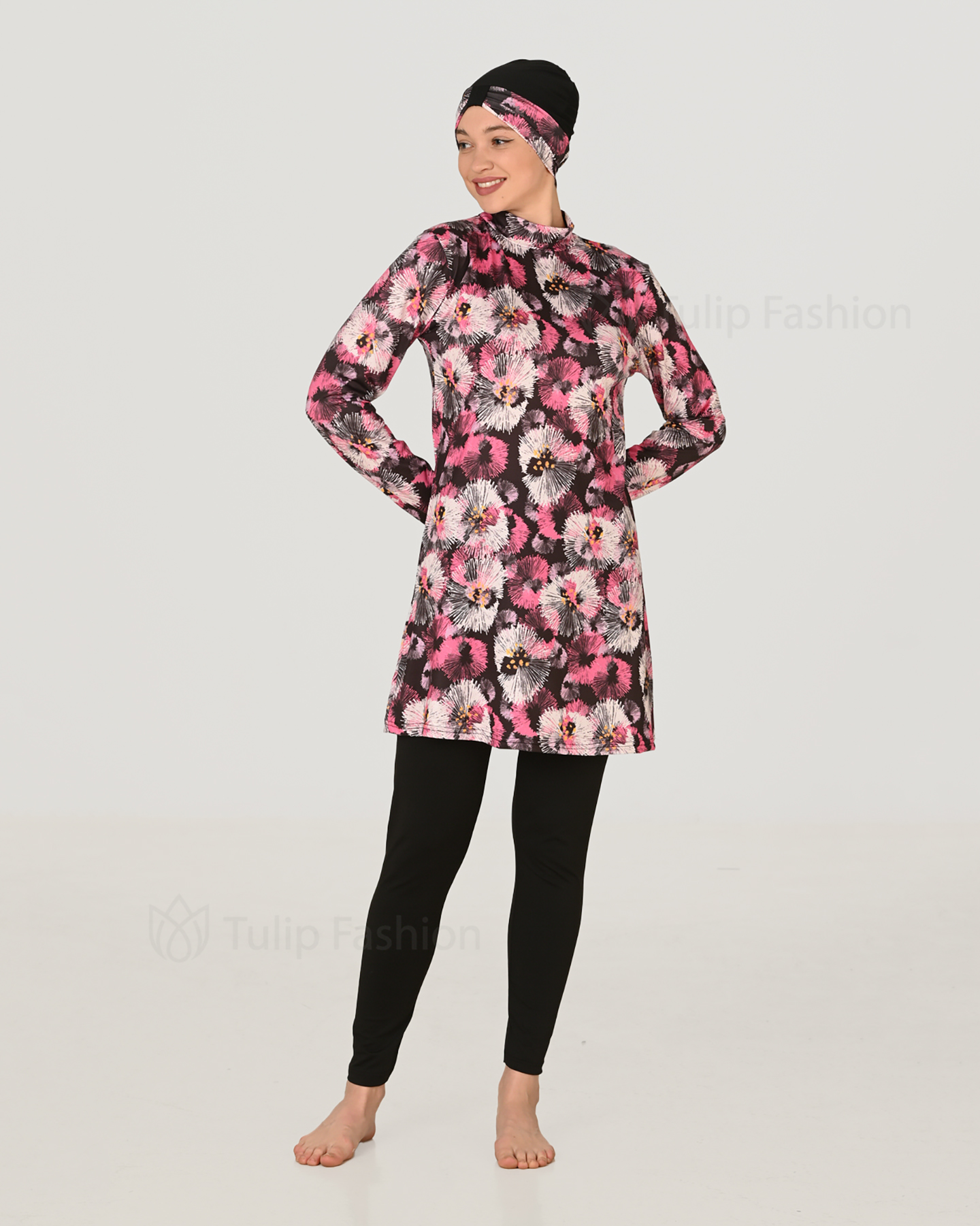 Muslim Swimsuit with hijab - Rose - 2