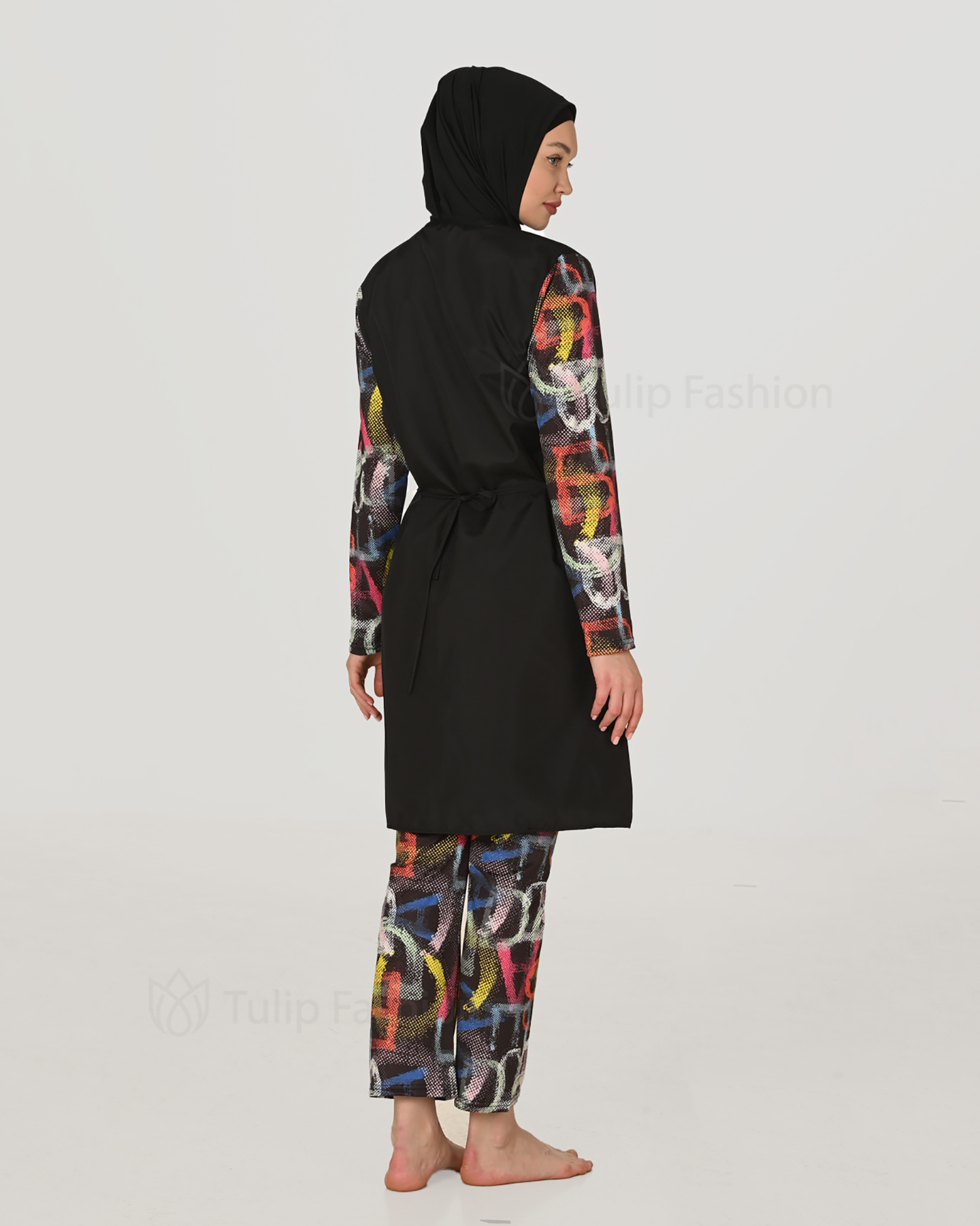 Muslim Swimsuit with hijab - Black - 6