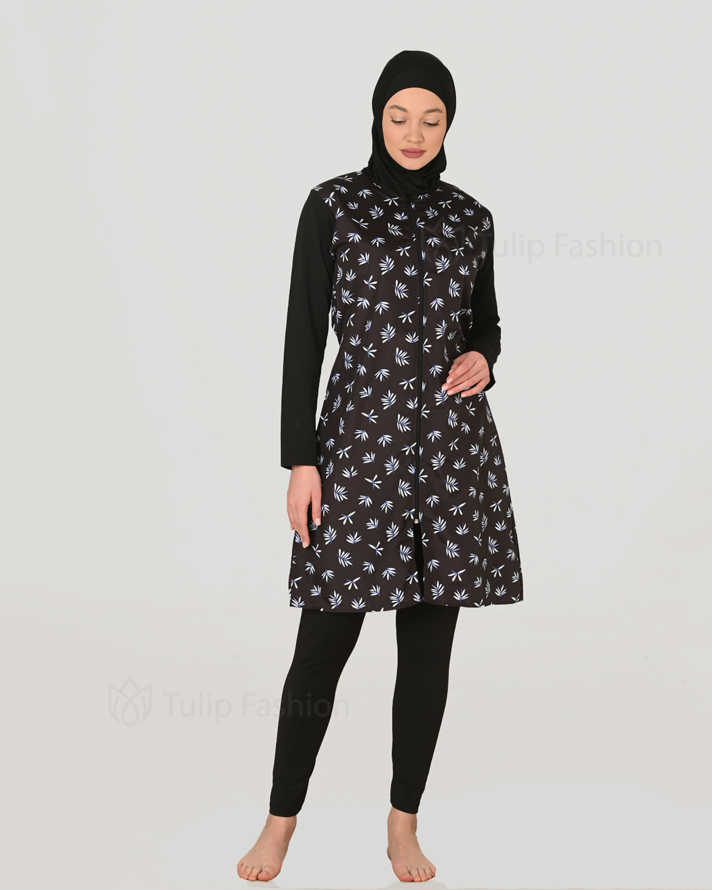 Muslim Swimsuit with hijab - Black - 6