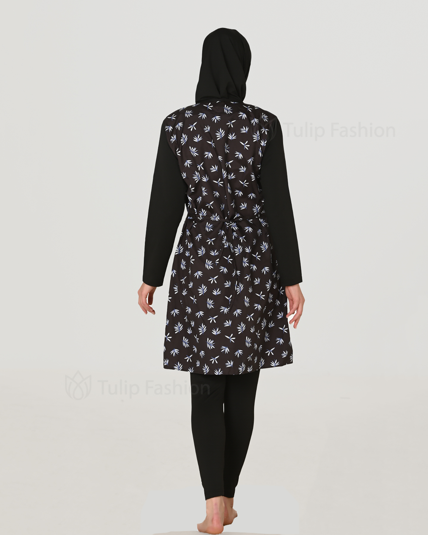 Muslim Swimsuit with hijab - Black - 7