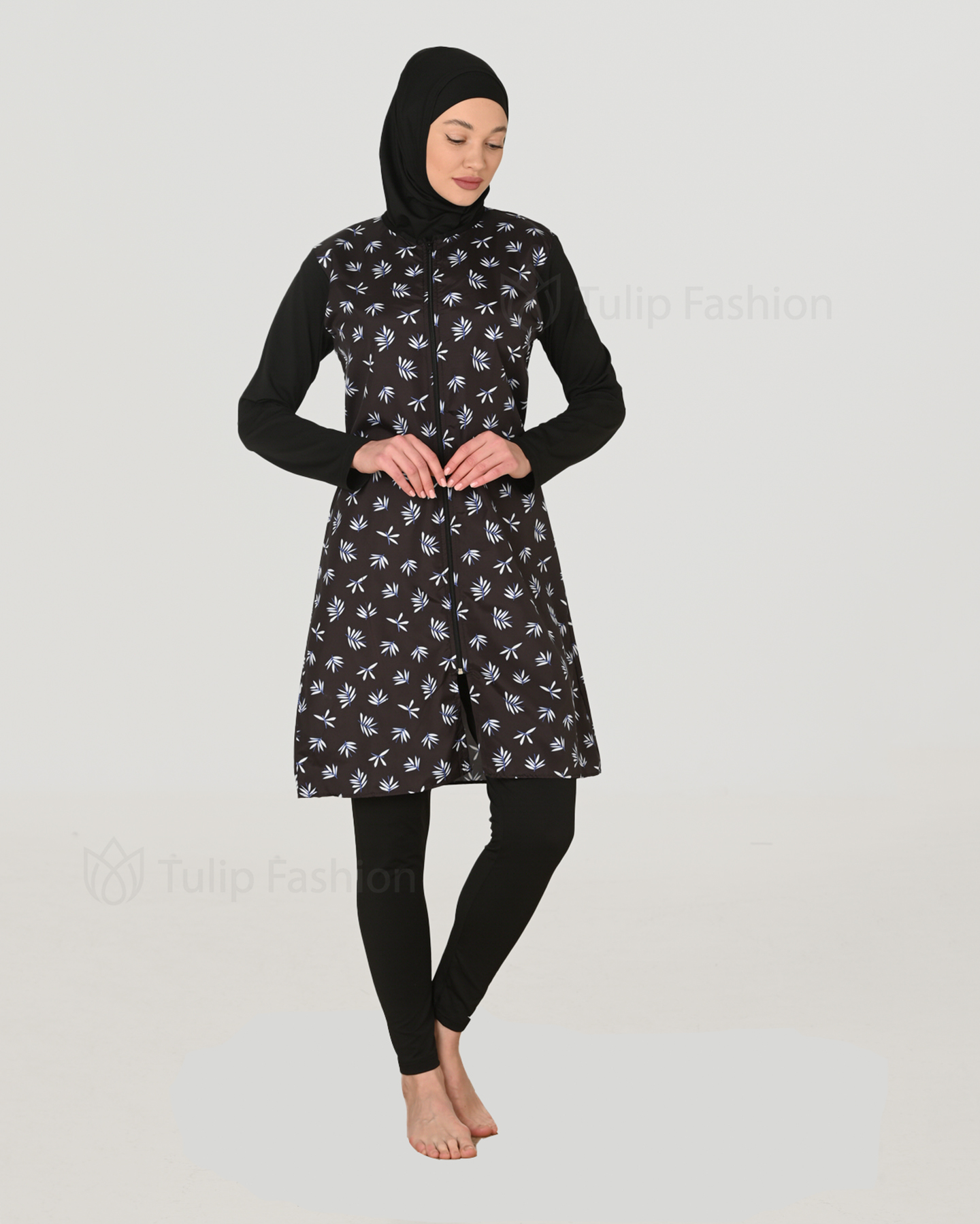 Muslim Swimsuit with hijab - Black - 2
