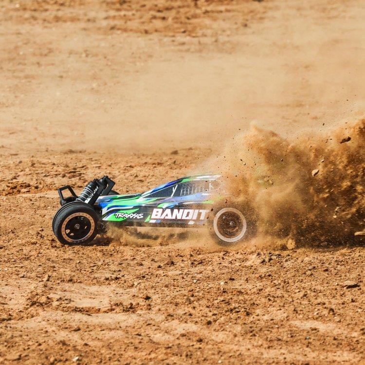 Traxxas Bandit 2WD 1/10 RTR TQ EHD Grön USB-C Laddare/ 7 cell NiMH 3000mAh - 6