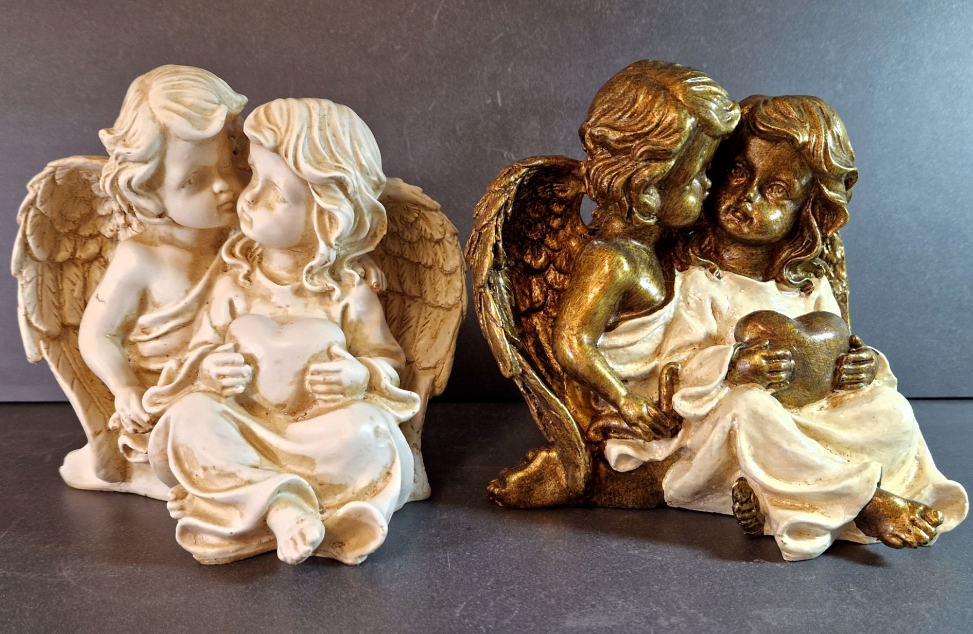 Änglapar Staty - 15 cm