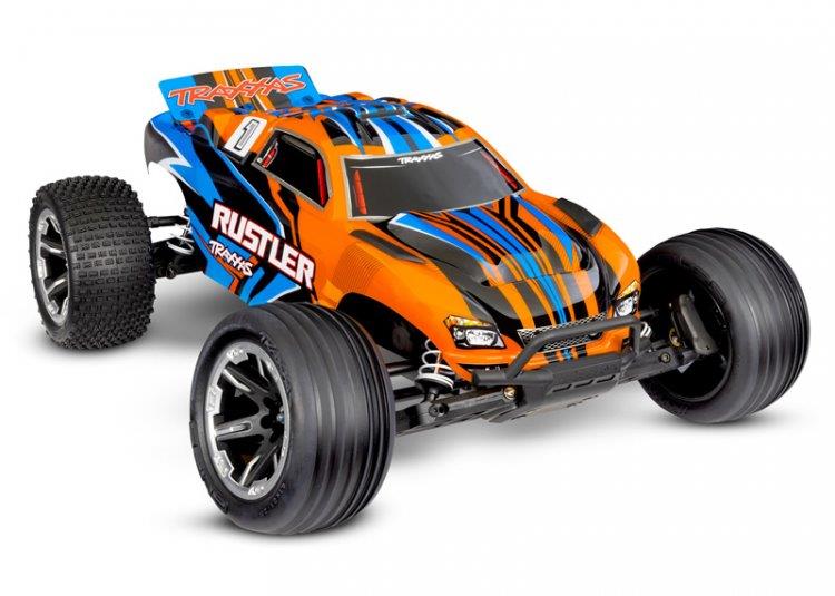 Traxxas Rustler 2WD 1/10 RTR TQ EHD Orange USB-C Med Batteri/Laddare