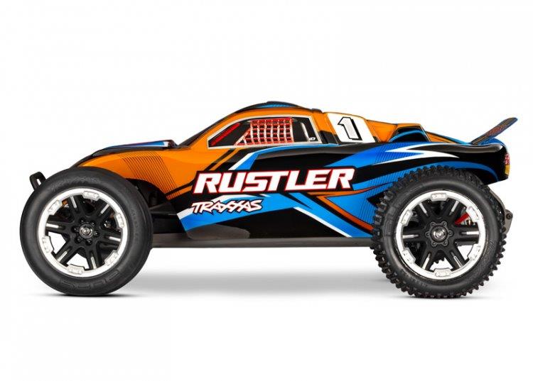 Traxxas Rustler 2WD 1/10 RTR TQ EHD Orange USB-C Med Batteri/Laddare - 3