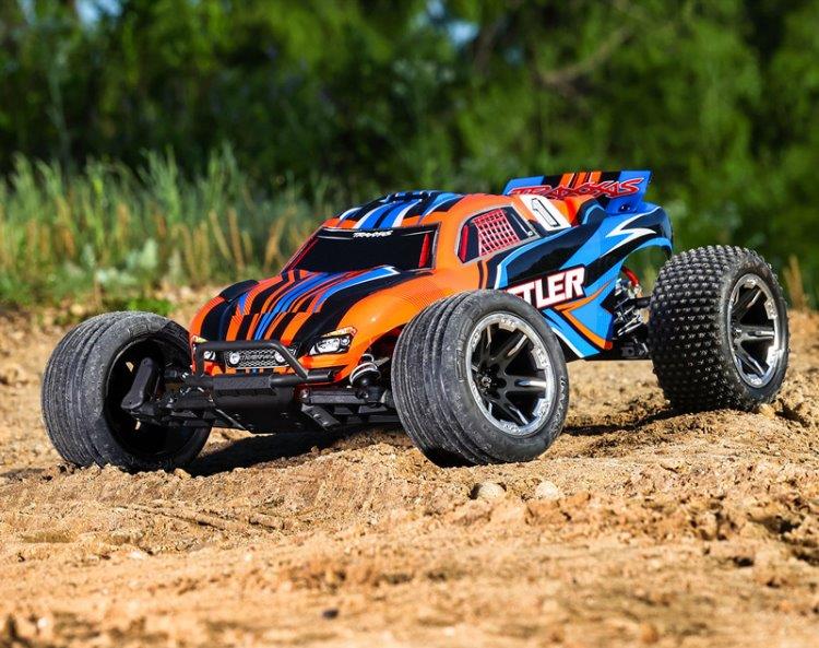 Traxxas Rustler 2WD 1/10 RTR TQ EHD Orange USB-C Med Batteri/Laddare - 9