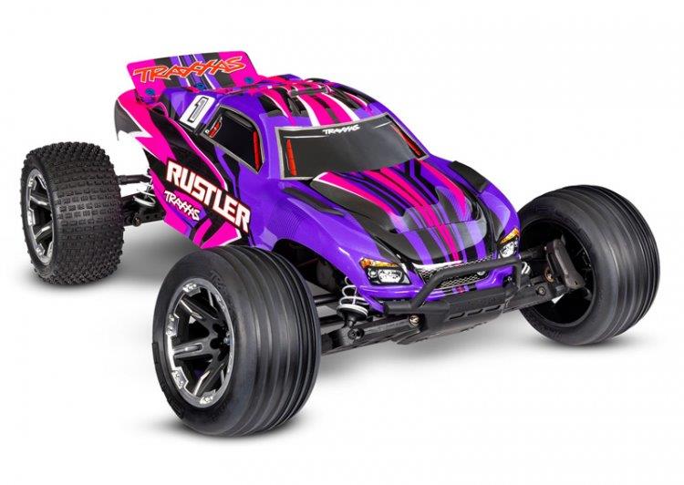 Traxxas Rustler 2WD 1/10 RTR TQ EHD PINK USB-C Med Batteri/Laddare