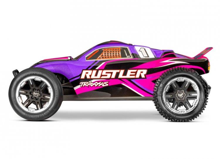 Traxxas Rustler 2WD 1/10 RTR TQ EHD PINK USB-C Med Batteri/Laddare - 3