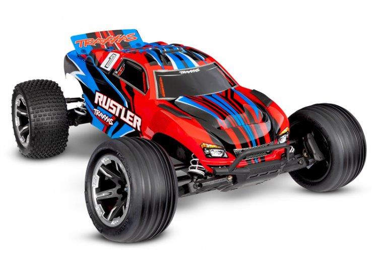 Traxxas Rustler 2WD 1/10 RTR TQ EHD Röd USB-C Med Batteri/Laddare
