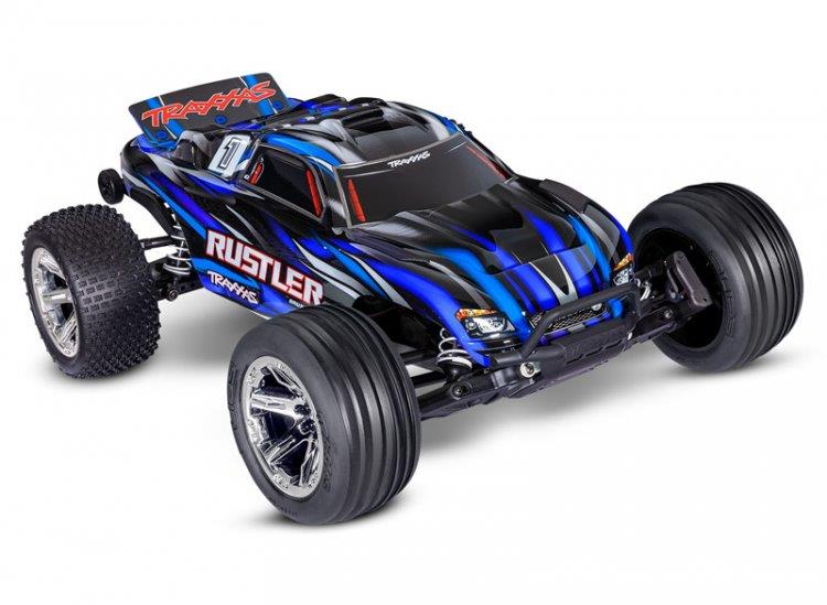 Traxxas Rustler 2WD 1/10 RTR TQ BL-2s HD Blå