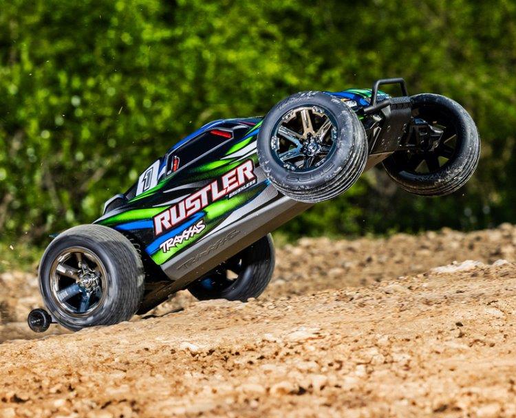 Traxxas Rustler 2WD 1/10 RTR TQ BL-2s HD Grön - 5