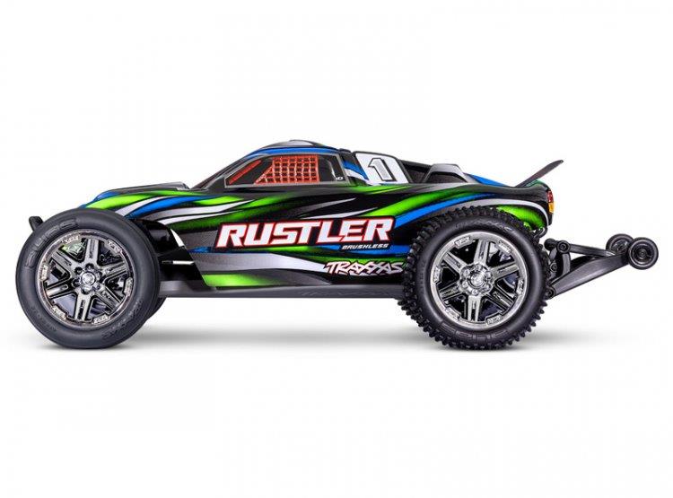 Traxxas Rustler 2WD 1/10 RTR TQ BL-2s HD Grön - 3