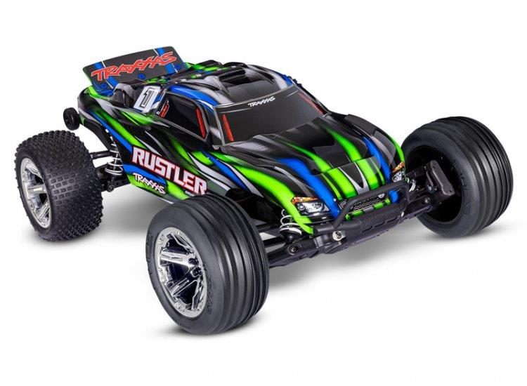 Traxxas Rustler 2WD 1/10 RTR TQ BL-2s HD Grön