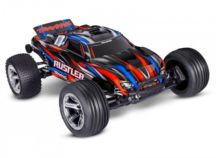 Traxxas Rustler 2WD 1/10 RTR TQ BL-2s HD Röd