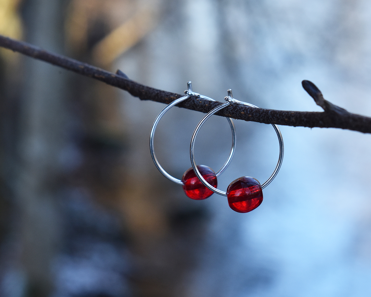 ELVES LINGON BERRY - red earrings - 3