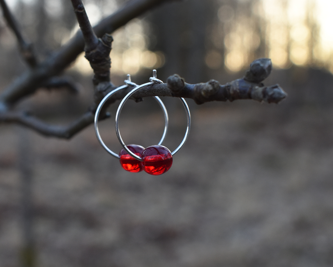ELVES LINGON BERRY - red earrings