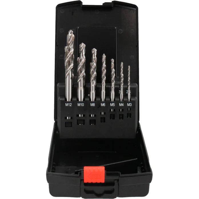 Gjengetapper millimeter HSS + bor 14 stk, M3-M12