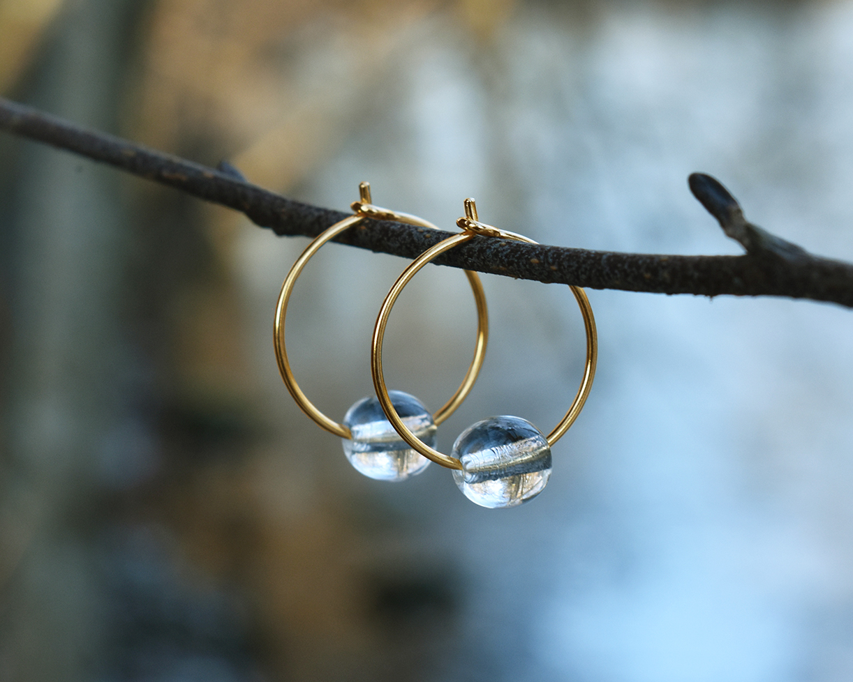 ÄLVANÄS  DROPPE - örhängen i guldpläterat silver - 3