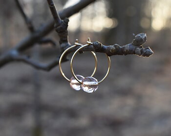 ELVES MIST - pink earrings gold plated