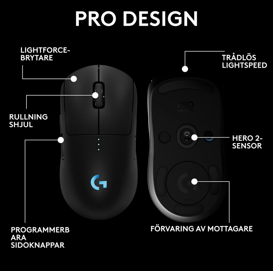 Logitech Pro 2 Lightspeed - trådlös gamingmus med hög precision - 7
