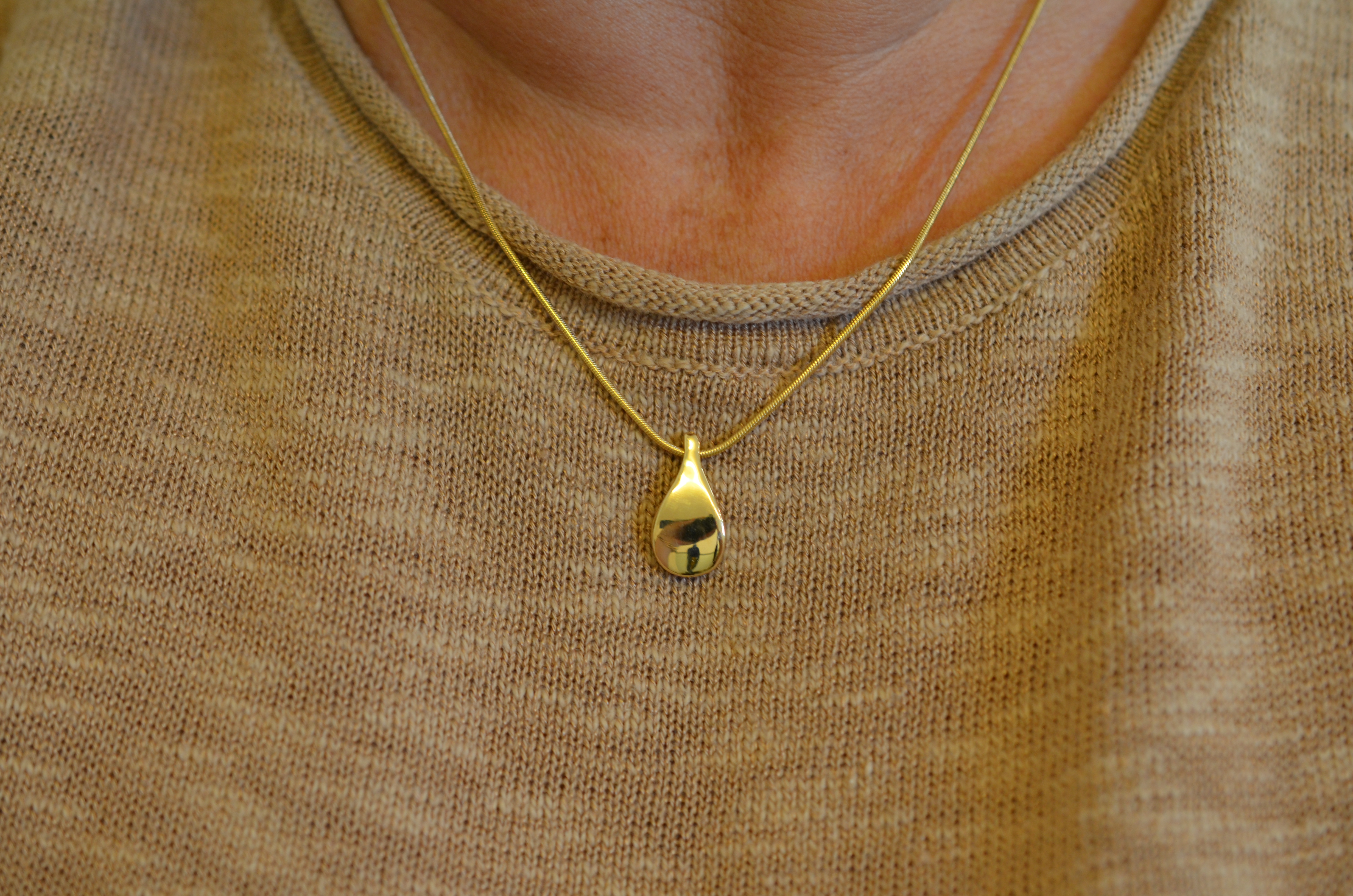Vintage 18k Efva Attling halsband "Happy Tear" - 5