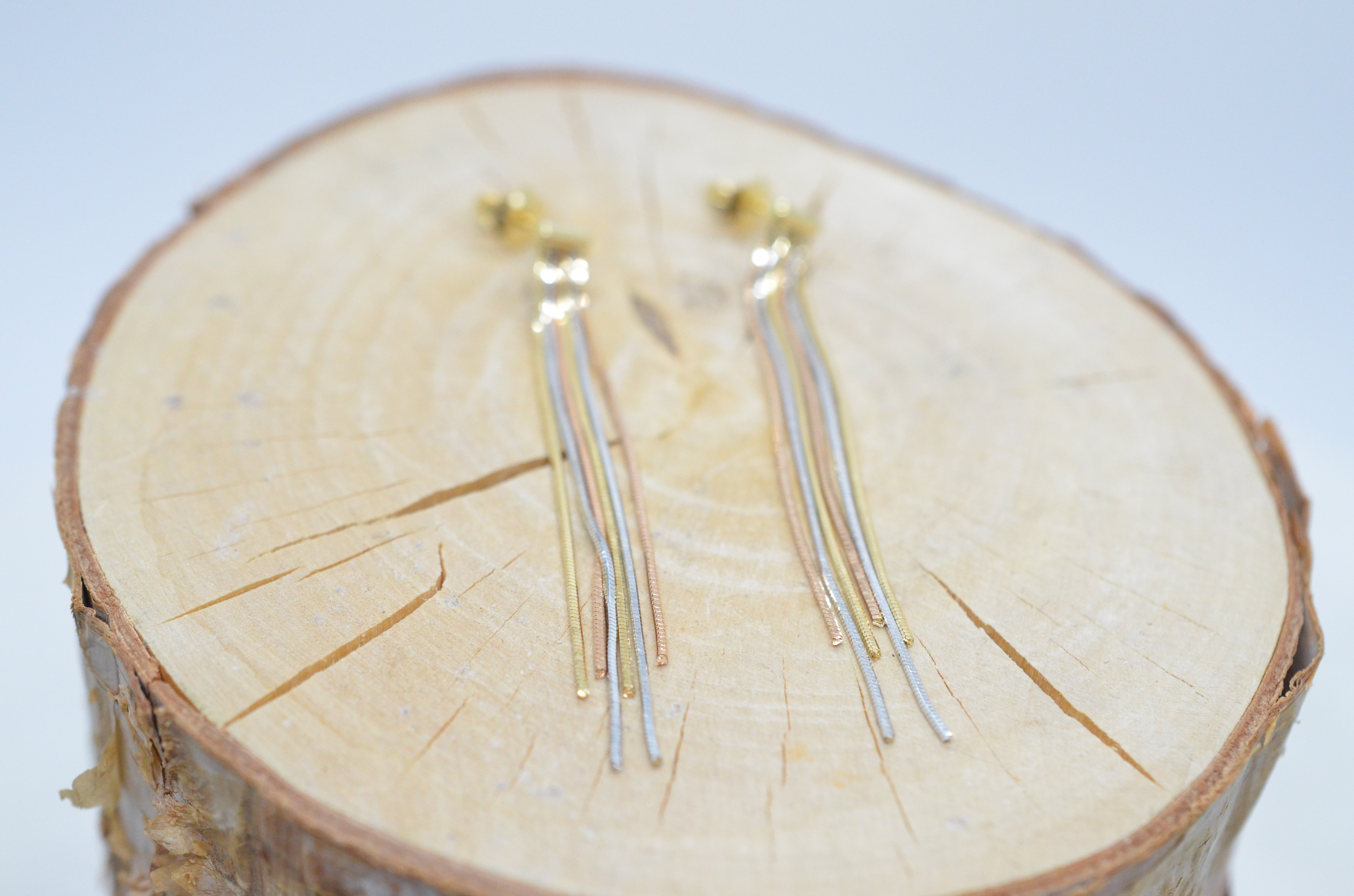 Second Hand 18k three coloured earrings